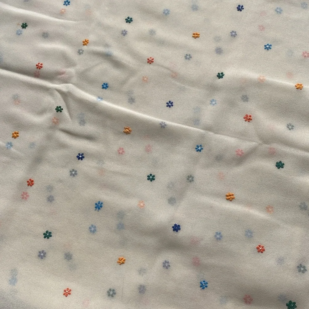 Croscill Polka Daisy Sheer Valance Scarf 40x216 Curtain Panel Drapery New